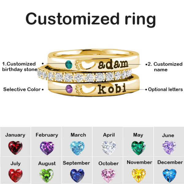 Klir OEM fashion bithday gifts personality bithstone DIY rings - Image 2