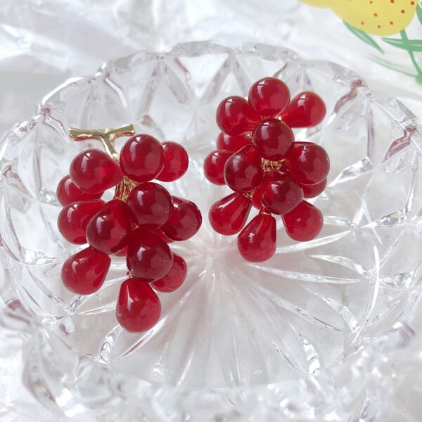 Klir fruit series grape earring summer holiday style jewelry - Image 4