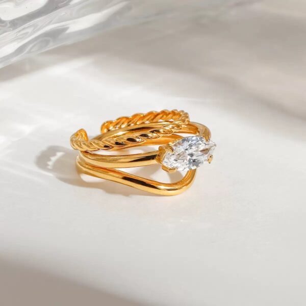 Klir zircon waterproof rings with diamond - Image 3