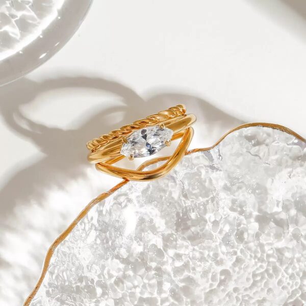 Klir zircon waterproof rings with diamond - Image 2