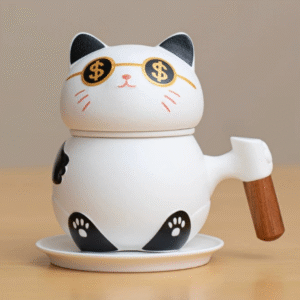 Luckycat OEM rich meaning US dollar coffee cups with gifts packing
