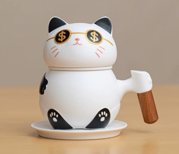 Luckycat OEM rich meaning US dollar coffee cups with gifts packing