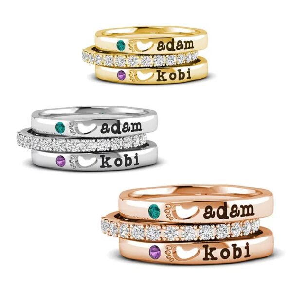 Klir OEM fashion bithday gifts personality bithstone DIY rings - Image 5