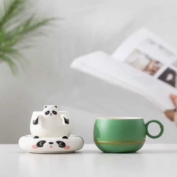 Klir OEM logo cute China panda coffee cups for office gifts - Image 2
