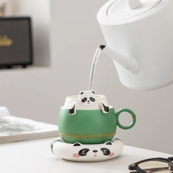 Klir OEM logo cute China panda coffee cups for office gifts - Image 4