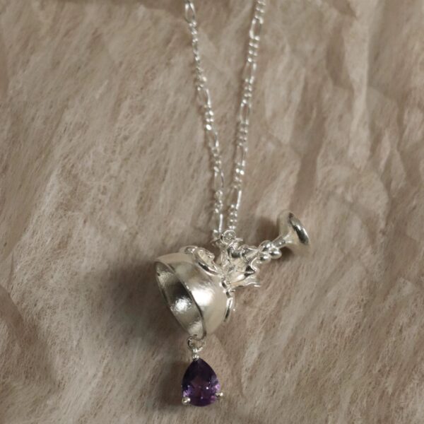Klir wineglass aquamarine gemstone necklace - Image 4