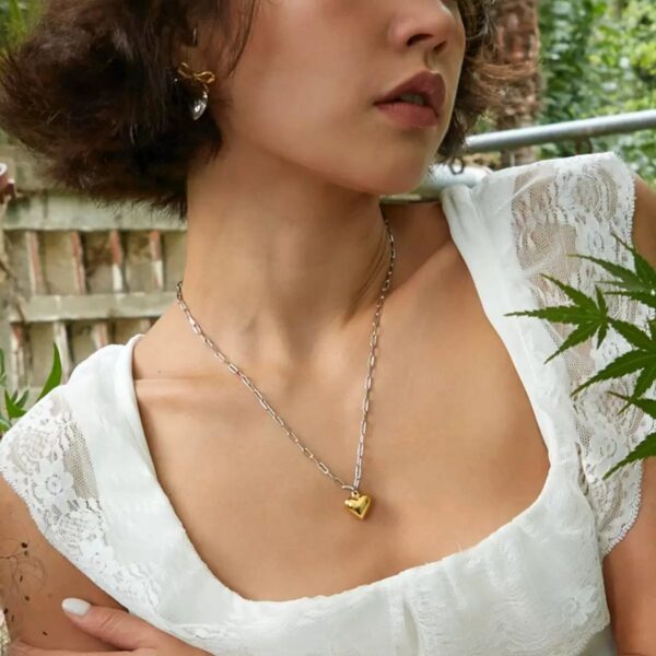 Klir new trend personality 18K gold heart love necklace - Image 3
