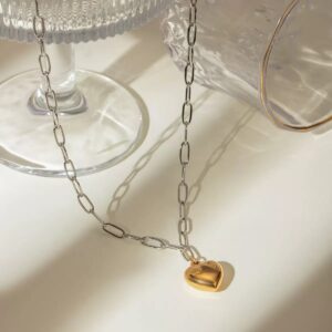 Klir new trend personality 18K gold heart love necklace