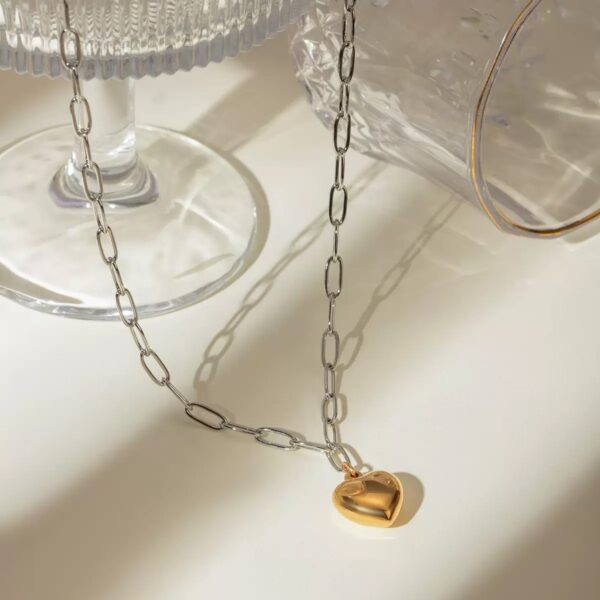 Klir new trend personality 18K gold heart love necklace