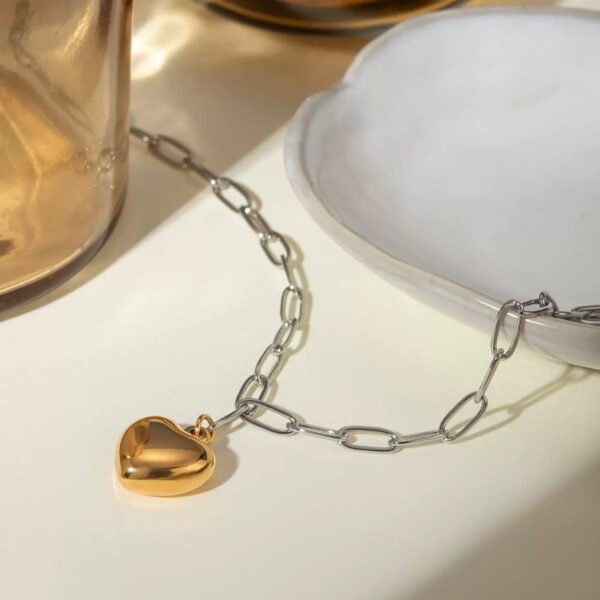 Klir new trend personality 18K gold heart love necklace - Image 2