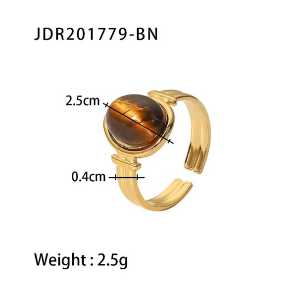 Klir french vintage style natural stone advanced sense gem ring ins open ring - Image 8