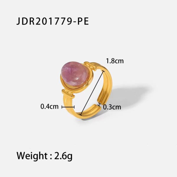 Klir french vintage style natural stone advanced sense gem ring ins open ring - Image 7