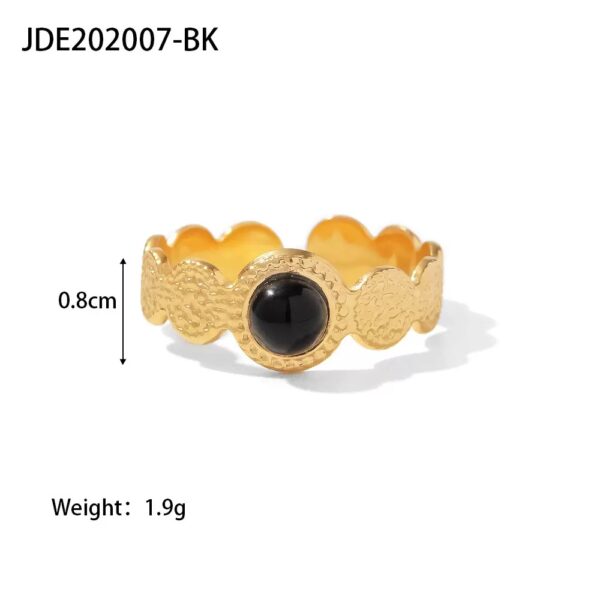 Klir french vintage style natural stone advanced sense gem ring ins open ring - Image 6