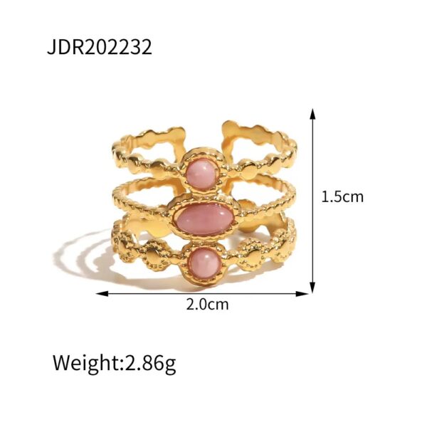 Klir french vintage style natural stone advanced sense gem ring ins open ring - Image 12