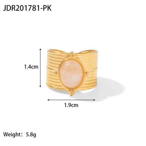 Klir french vintage style natural stone advanced sense gem ring ins open ring - Image 10