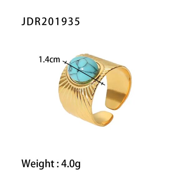 Klir french vintage style natural stone advanced sense gem ring ins open ring - Image 9