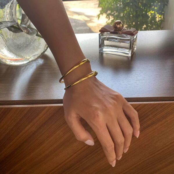 Klir us popular simple double hollow bracelet female classic line opening bracelet