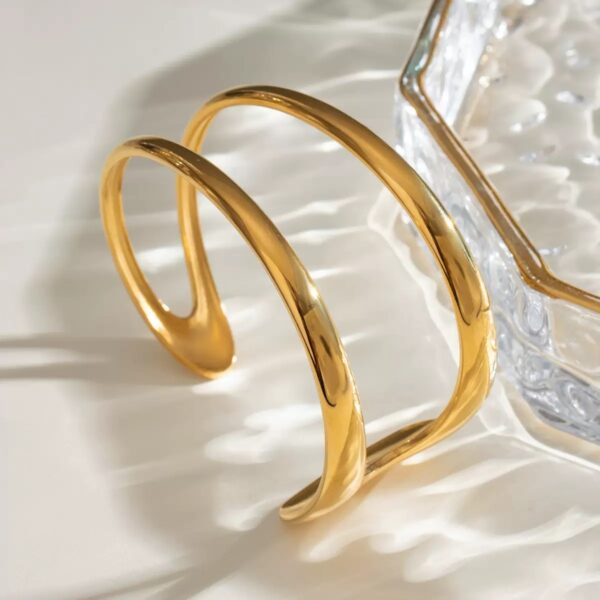 Klir us popular simple double hollow bracelet female classic line opening bracelet - Image 2