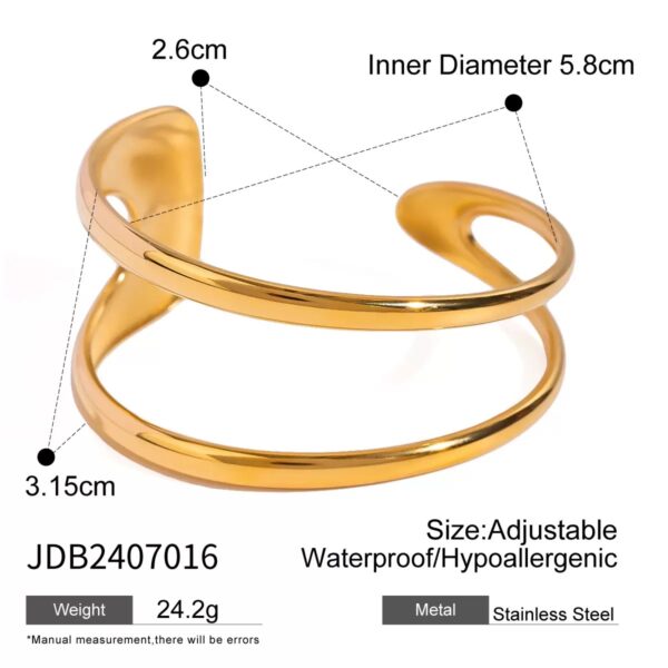 Klir us popular simple double hollow bracelet female classic line opening bracelet - Image 5