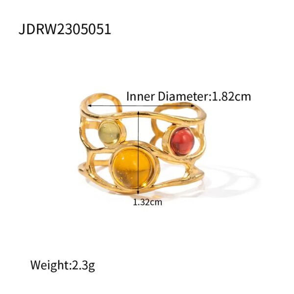 Klir new arrival luxurious palace style colorful inlaid ring with opening - Image 4