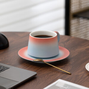 Creative gradient coffee cup and dish set, ceramic cup tableware, household office cup