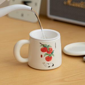 Chinese style creative panda fruit flower coffee cup