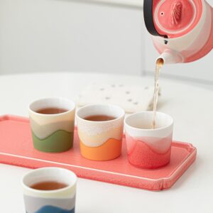 Creative Mountain and Sea Scenery Ceramic Coffee Tea Cup Hospitality Four Piece Set